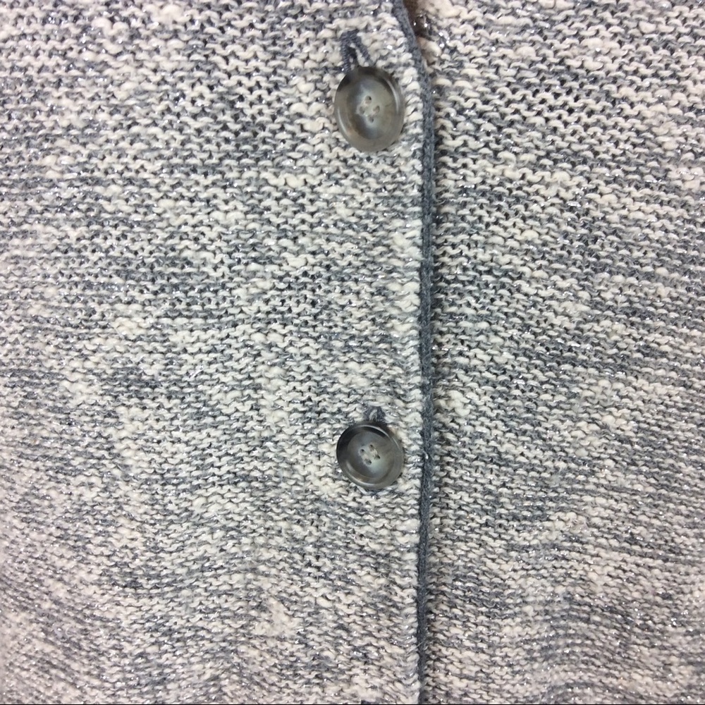 Loft Grey Two Tone Sparkle Cardigan Sweater S - Picture 5 of 8